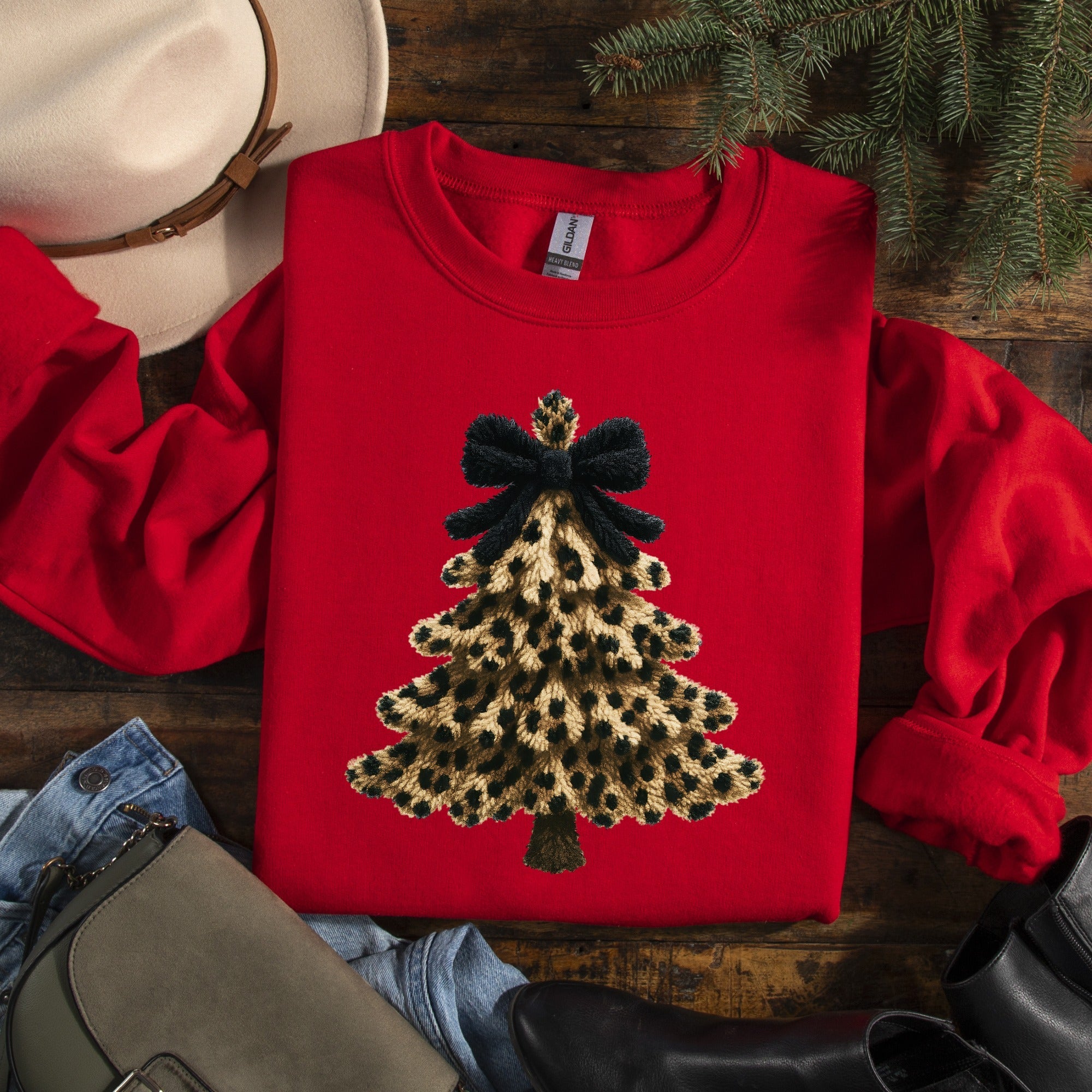 Leopard Tree Graphic Tee and Sweatshirt Womens Ave Shops- Tilden Co.