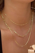 18K Stainless Steel Layered Necklace JOSSLYN by wall to wall- Tilden Co.
