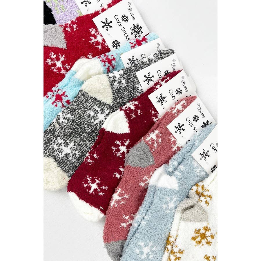 Soft Textured SnowFlake Cozy Socks    Socks Love and Repeat- Tilden Co.