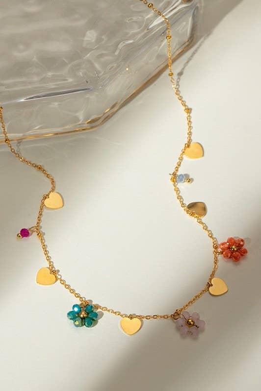 18K Stainless Steel Seedbead Necklace JOSSLYN by wall to wall- Tilden Co.