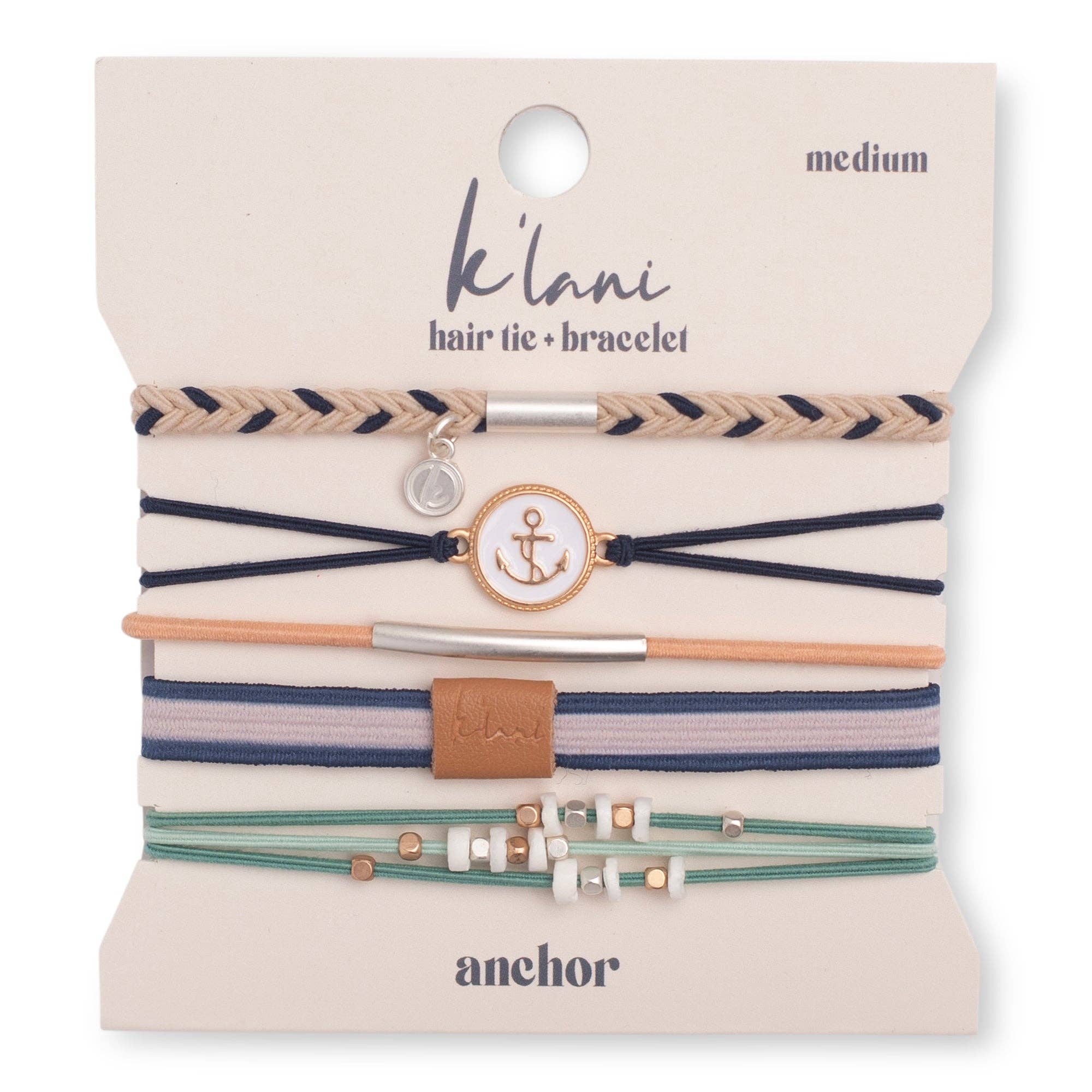 Anchor Hair Tie Bracelets K'Lani hair tie bracelets- Tilden Co.