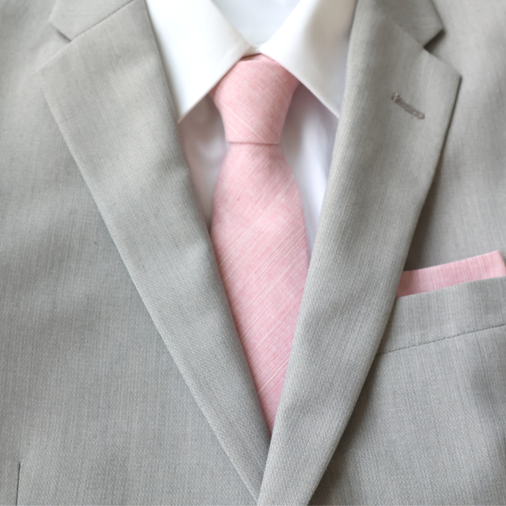 Charlie Blush Pink Linen Tie    necktie Tie Mood- Tilden Co.