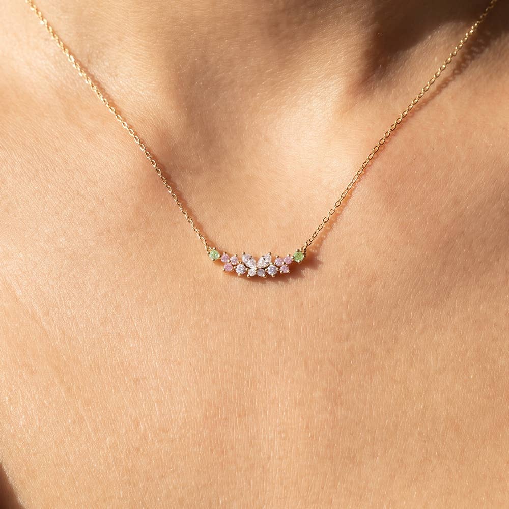 Butterfly Cluster Bar Necklace Necklace Fame Accessories- Tilden Co.