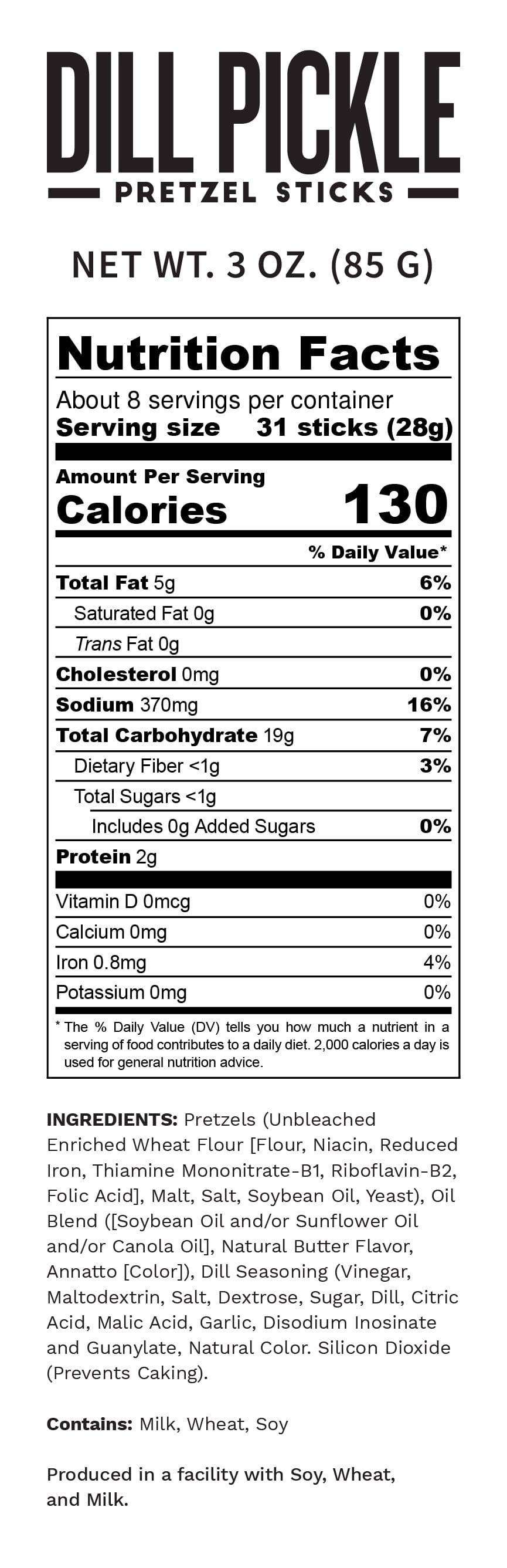 Pop Daddy – Dill Pickle Seasoned Pretzels 3.0oz Pop Daddy Snacks- Tilden Co.