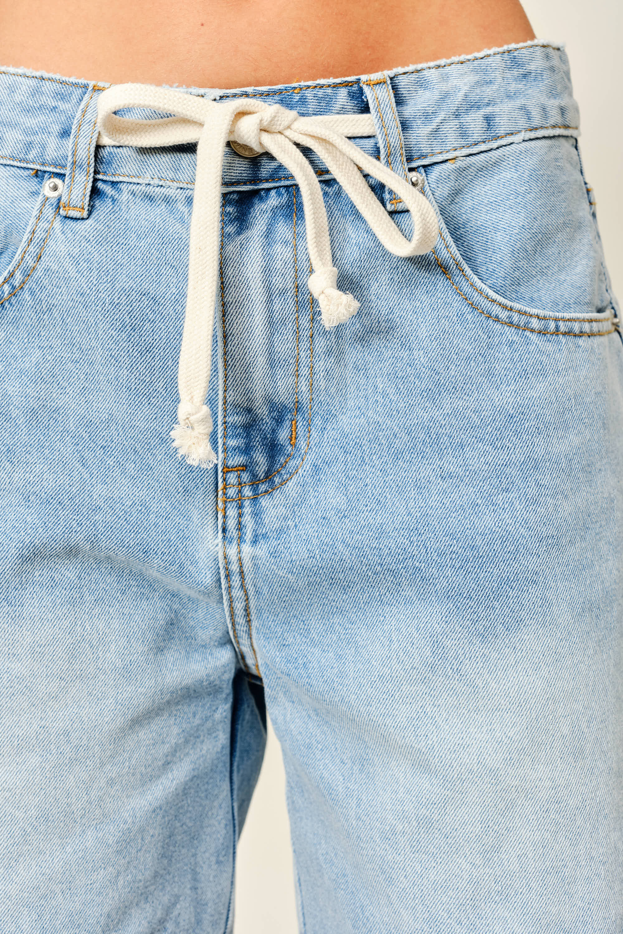 Lt Wash Drawstring Denim Bermudas Bermuda Shorts Aaron & Amber- Tilden Co.