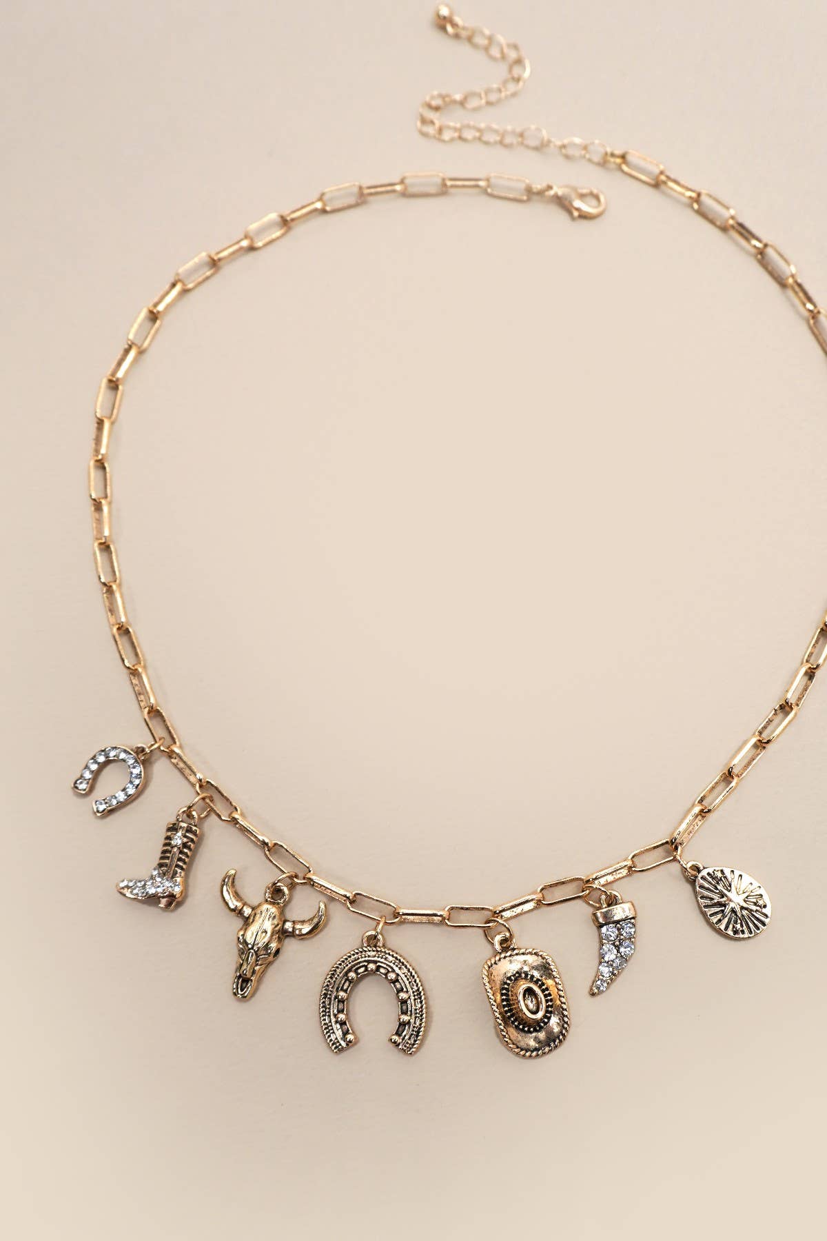 Western Charn Necklace | 80N91404 Gold Gold JOSSLYN by wall to wall- Tilden Co.