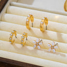 Pearl Floral Stud & Hoop Trio earrings | 80E62419 Earrings JOSSLYN by wall to wall- Tilden Co.
