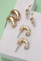 TRIO HUGGIE HOOP EARRINGS | 80E3935 JOSSLYN by wall to wall- Tilden Co.