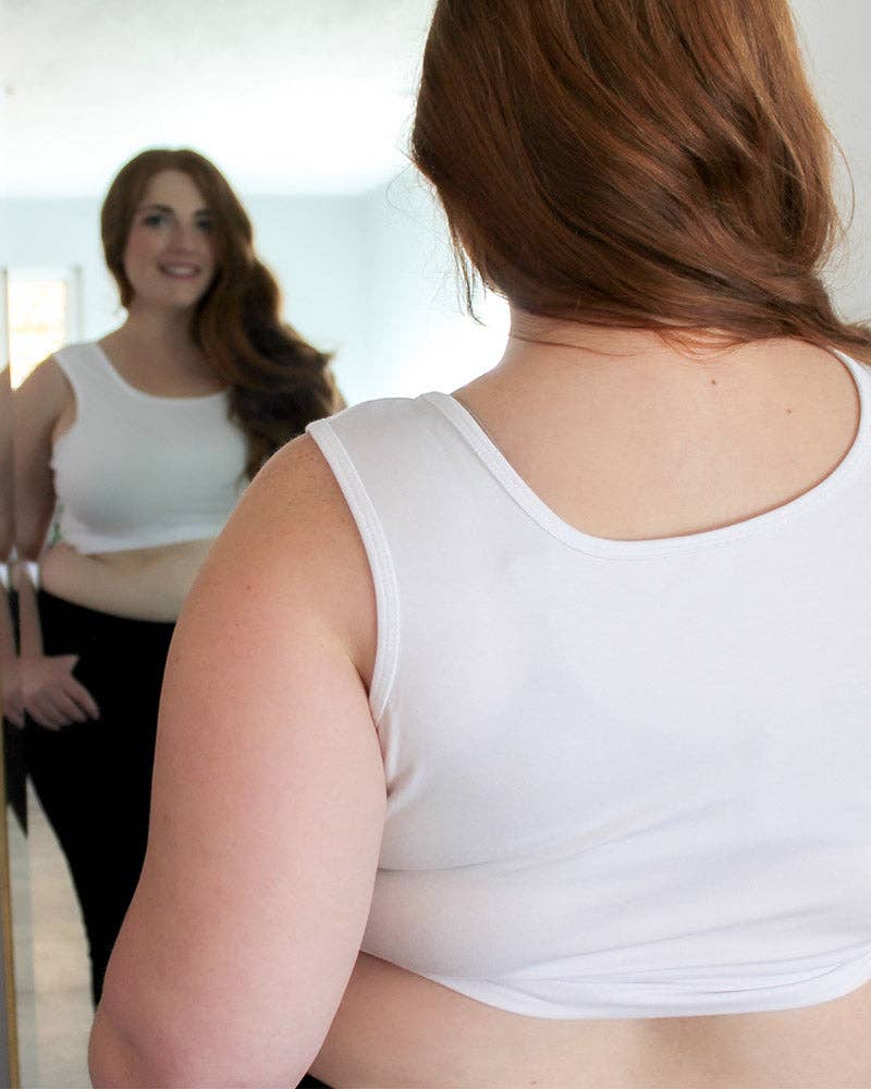 Tank Halftee (Rayon/spandex blend) NEUTRALS M / White M White Halftee Layering Essentials- Tilden Co.