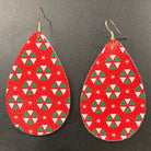 Red Holiday Faux Leather Earrings     Daydreamer Creations- Tilden Co.