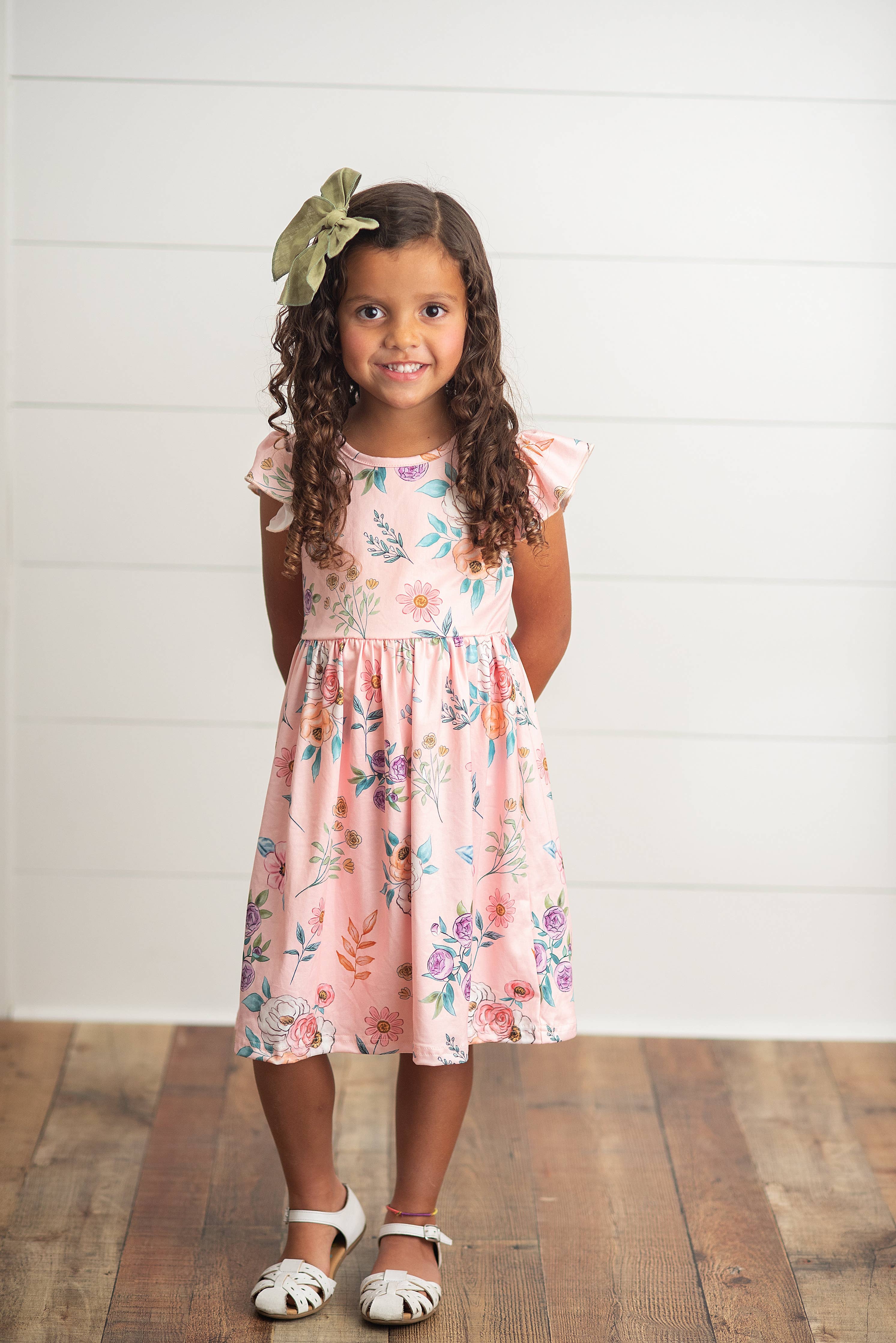 Girl's Blush Meadow Dress 2 2 Girl's Dress Adorable Sweetness- Tilden Co.