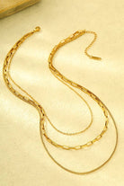 18K Stainless Steel Layered Necklace GOLD GOLD JOSSLYN by wall to wall- Tilden Co.