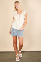 Picnic Petal Lace Detail Top Womens Ave Shops- Tilden Co.