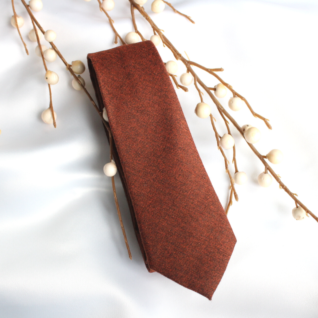 Paprika Wool Blend Solid Tie Tie Mood- Tilden Co.