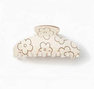 Floral Embossed Hair Claw Clip | 40H1103 Off White Off White JOSSLYN by wall to wall- Tilden Co.