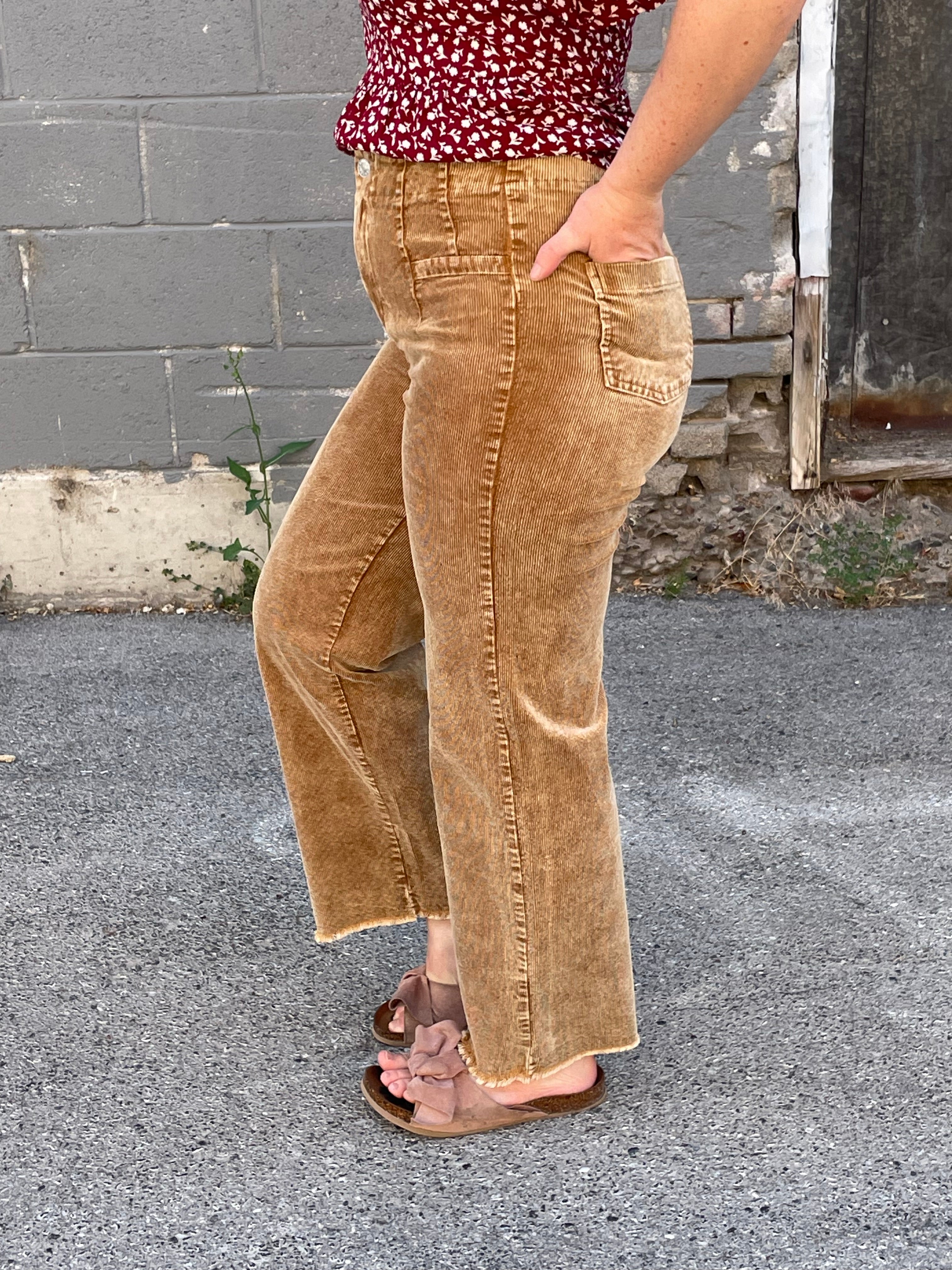 Stonewashed Stroll Corduroy Pants Casual Pants La Miel- Tilden Co.