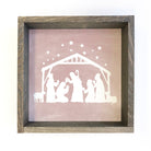 Nativity Pink Canvas Wall Art Small Christmas Small Decor 11x11" Small Canvas Art with Wood Box Frame 11x11" Small Canvas Art with Wood Box Frame  Home & Decor Hangout Home- Tilden Co.