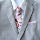 Camila Pink Floral Skinny Tie    necktie Tie Mood- Tilden Co.