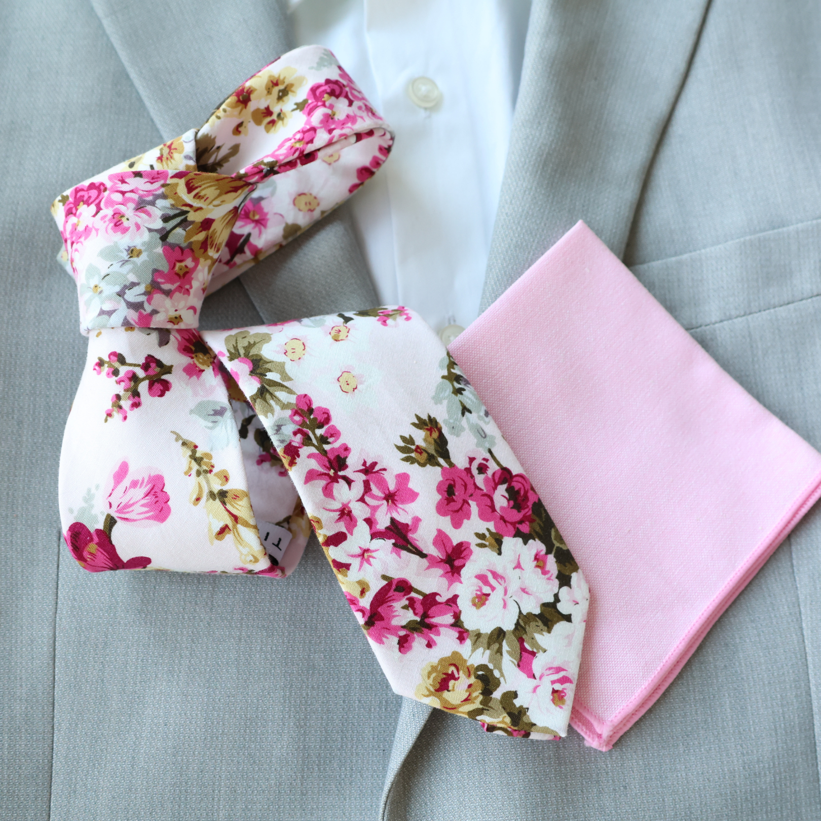 Camila Pink Floral Skinny Tie    necktie Tie Mood- Tilden Co.