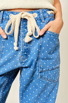 Polka Dot Barrel Denim Pants Casual Pants Aaron & Amber- Tilden Co.