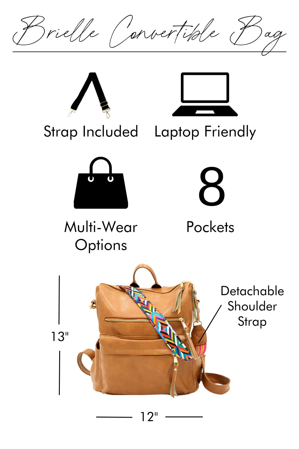 Brielle Convertible Bag Womens Ave Shops- Tilden Co.