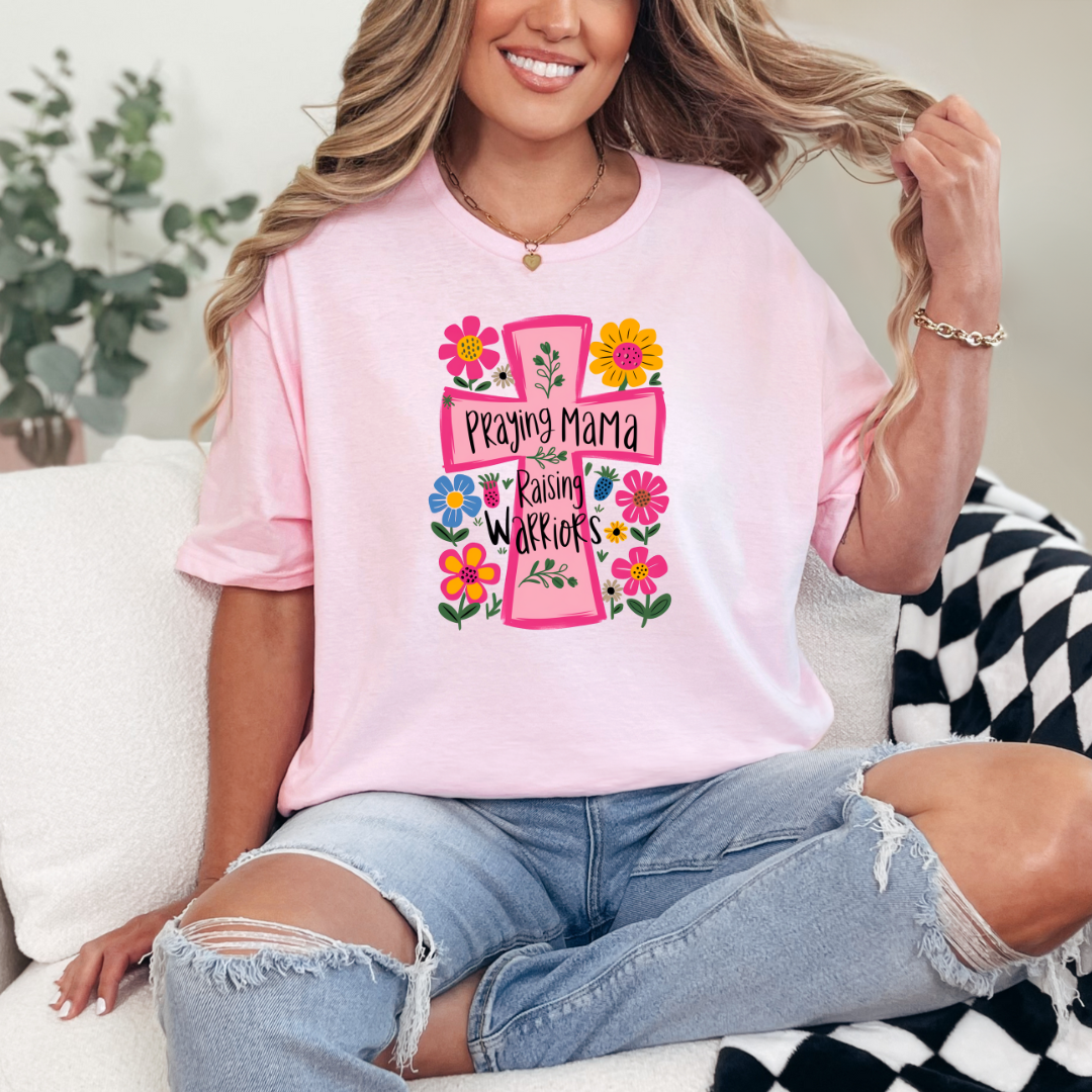 Praying Mama Raising Warriors Graphic Tee T-Shirt Ave Shops- Tilden Co.