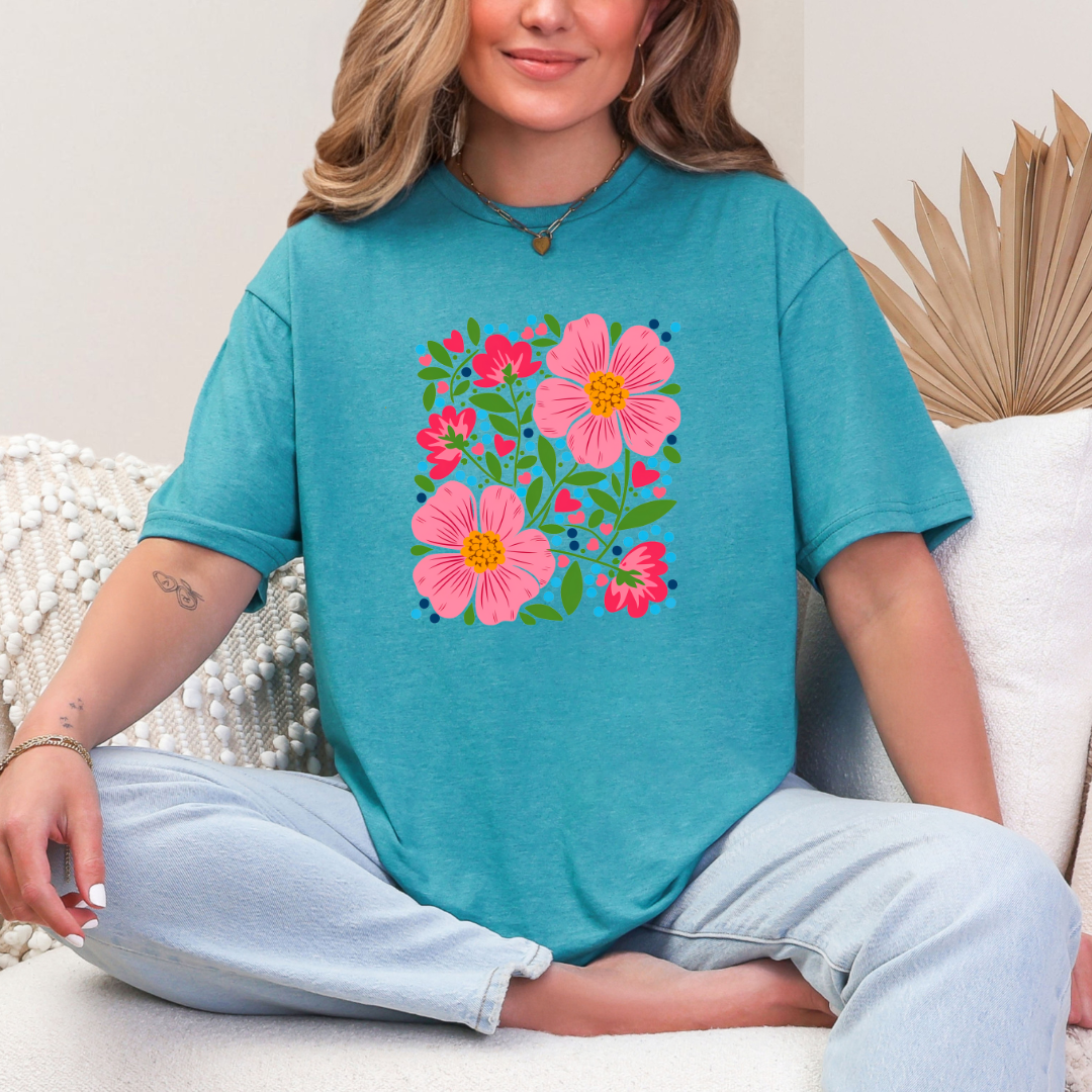 Floral Arrangment Graphic Tee Womens Ave Shops- Tilden Co.