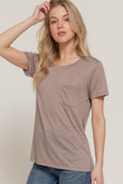 Basic Slub Knit Tee with Pocket Shirts & Tops Active Basic- Tilden Co.