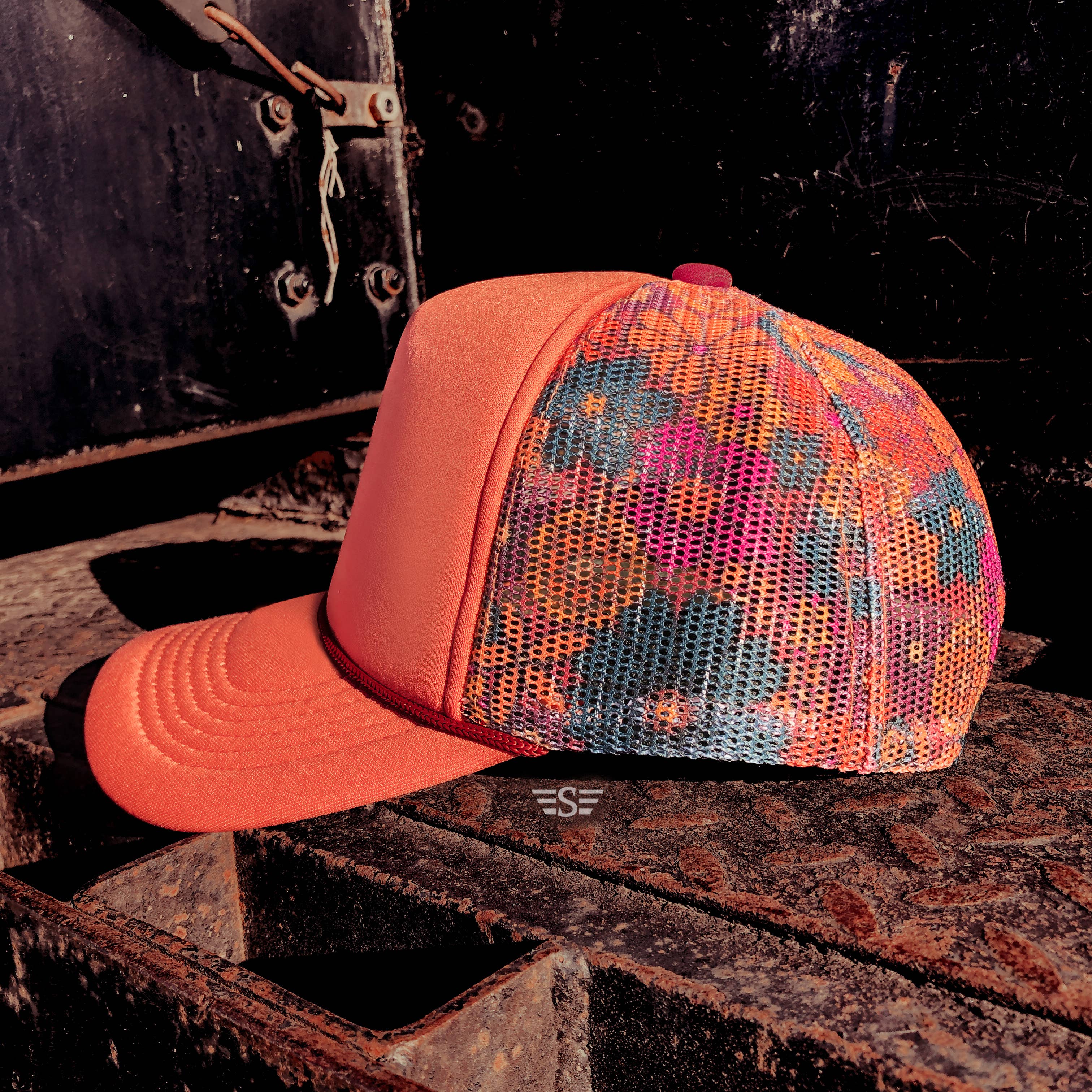 Floral Mesh Back Cap Flying S Company- Tilden Co.