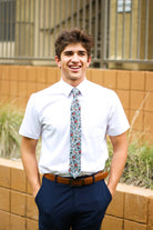 Gwen – Pistachio Green Floral Tie necktie Tough Apparel- Tilden Co.