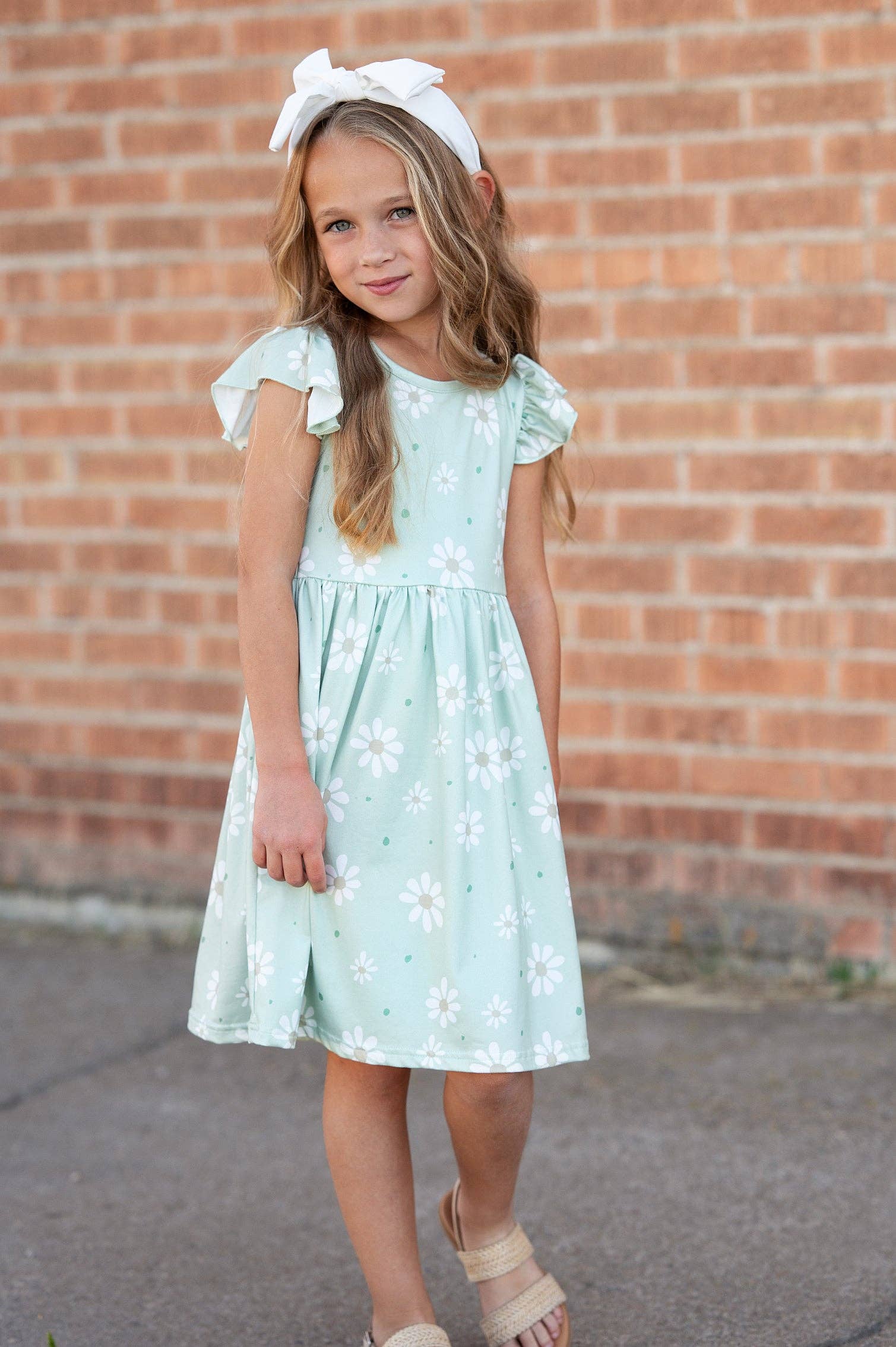 Girl's - Sage Bloom Dress Girl's Dress Adorable Sweetness- Tilden Co.