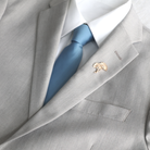 Steel Blue Solid Satin Slim Tie necktie Tie Mood- Tilden Co.