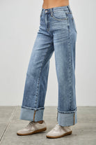 Mid Rise Cuffed Jeans Jeans SAIGE DENIM- Tilden Co.