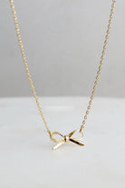 18K STAINLESS STEEL TARNISH FREE BOW NECKLACE | 40NK9418 GOLD GOLD necklace JOSSLYN by wall to wall- Tilden Co.