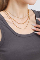 18K Stainless Steel Layered Necklace JOSSLYN by wall to wall- Tilden Co.