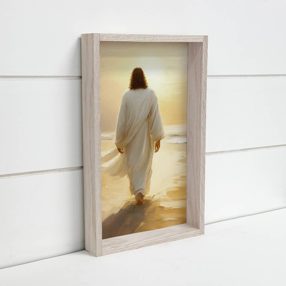 Jesus Golden Sunset - Jesus Canvas Wall Art - Wood Framed Hangout Home- Tilden Co.