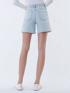 Drawstring Midi Denim Shorts Shorts VERVET by FLYING MONKEY- Tilden Co.