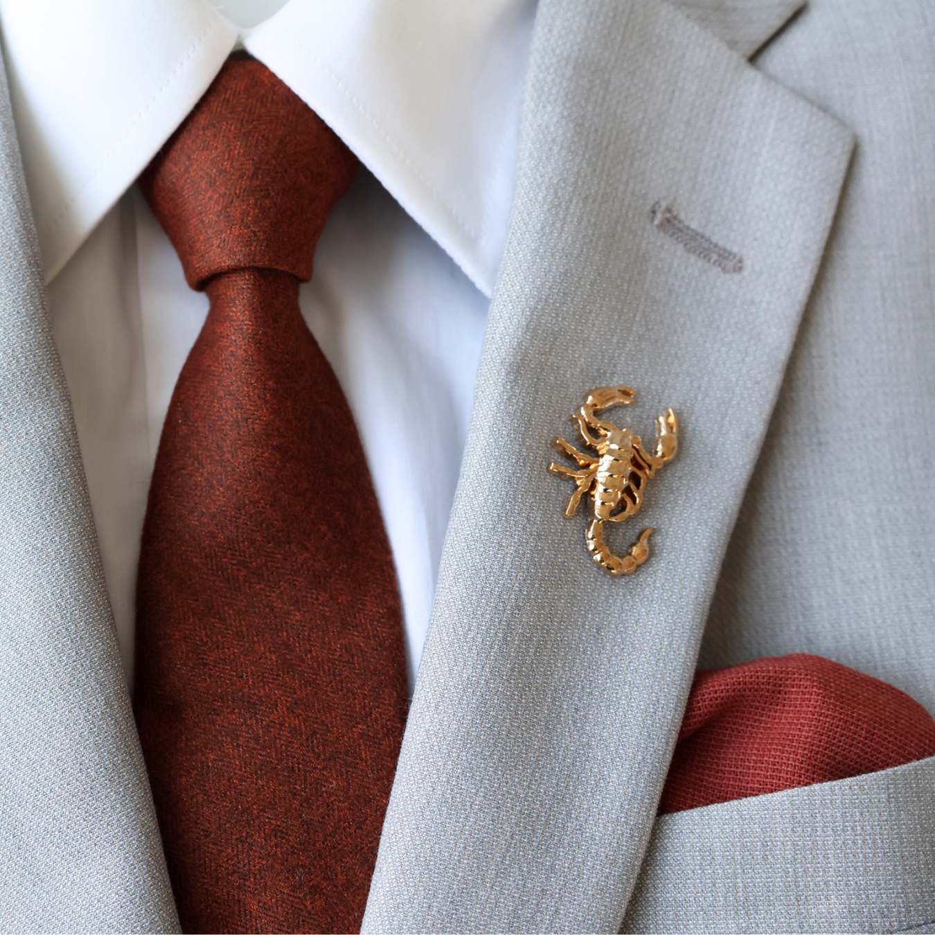 Paprika Wool Blend Solid Tie Tie Mood- Tilden Co.