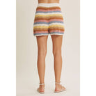 Desert Bloom Stripe Sweater Shorts Shorts in february- Tilden Co.