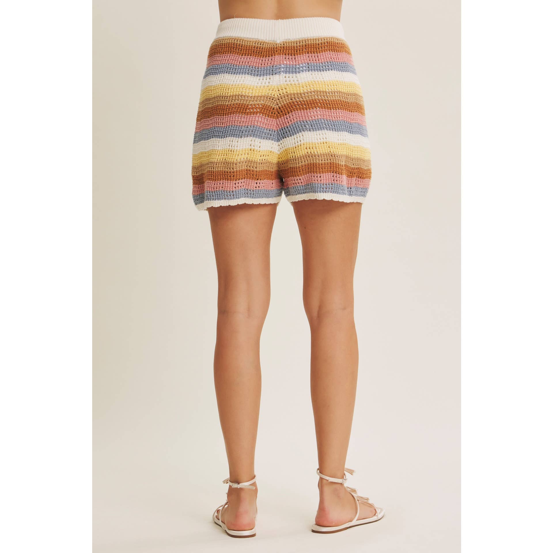 Desert Bloom Stripe Sweater Shorts Shorts in february- Tilden Co.