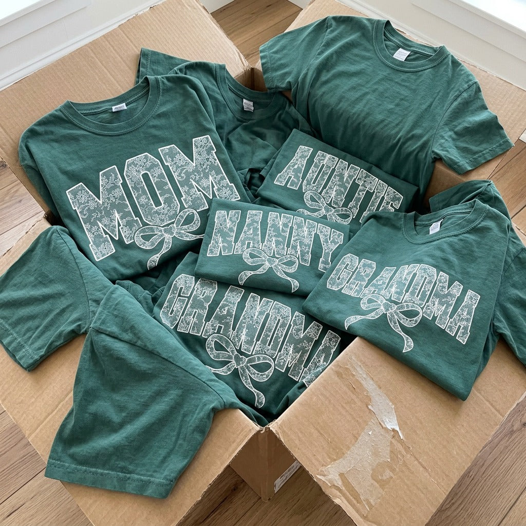 Lace Names Graphic Tee in Spruce T-Shirt Ave Shops- Tilden Co.