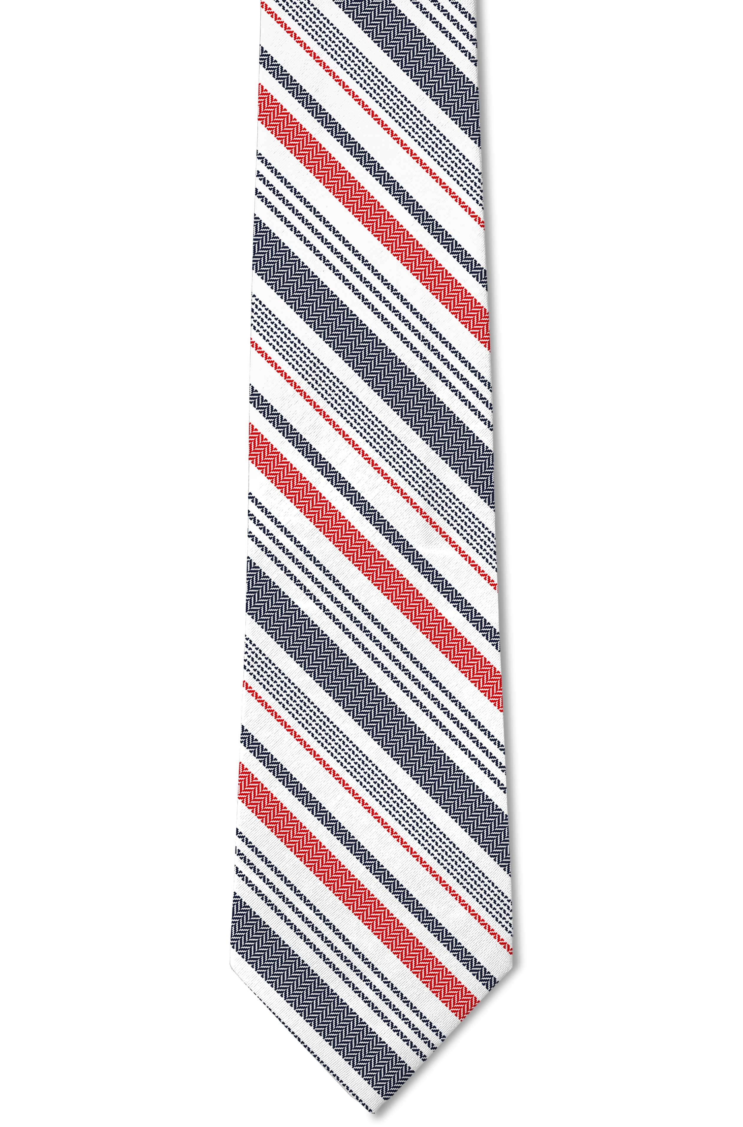 Pitcher – Textured Red White and Blue Striped Tie necktie Tough Apparel- Tilden Co.