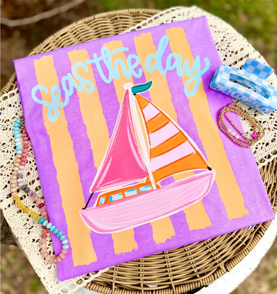 Seas the Day Graphic Tee Womens Ave Shops- Tilden Co.