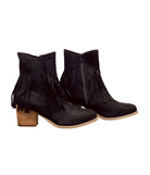 Sandra Fringe Booties in Black 110 Fashion Boots Naughty Monkey- Tilden Co.