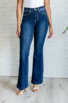 Mavis High Rise Side Seam Detail Flare Jeans    Denim Ave Shops- Tilden Co.