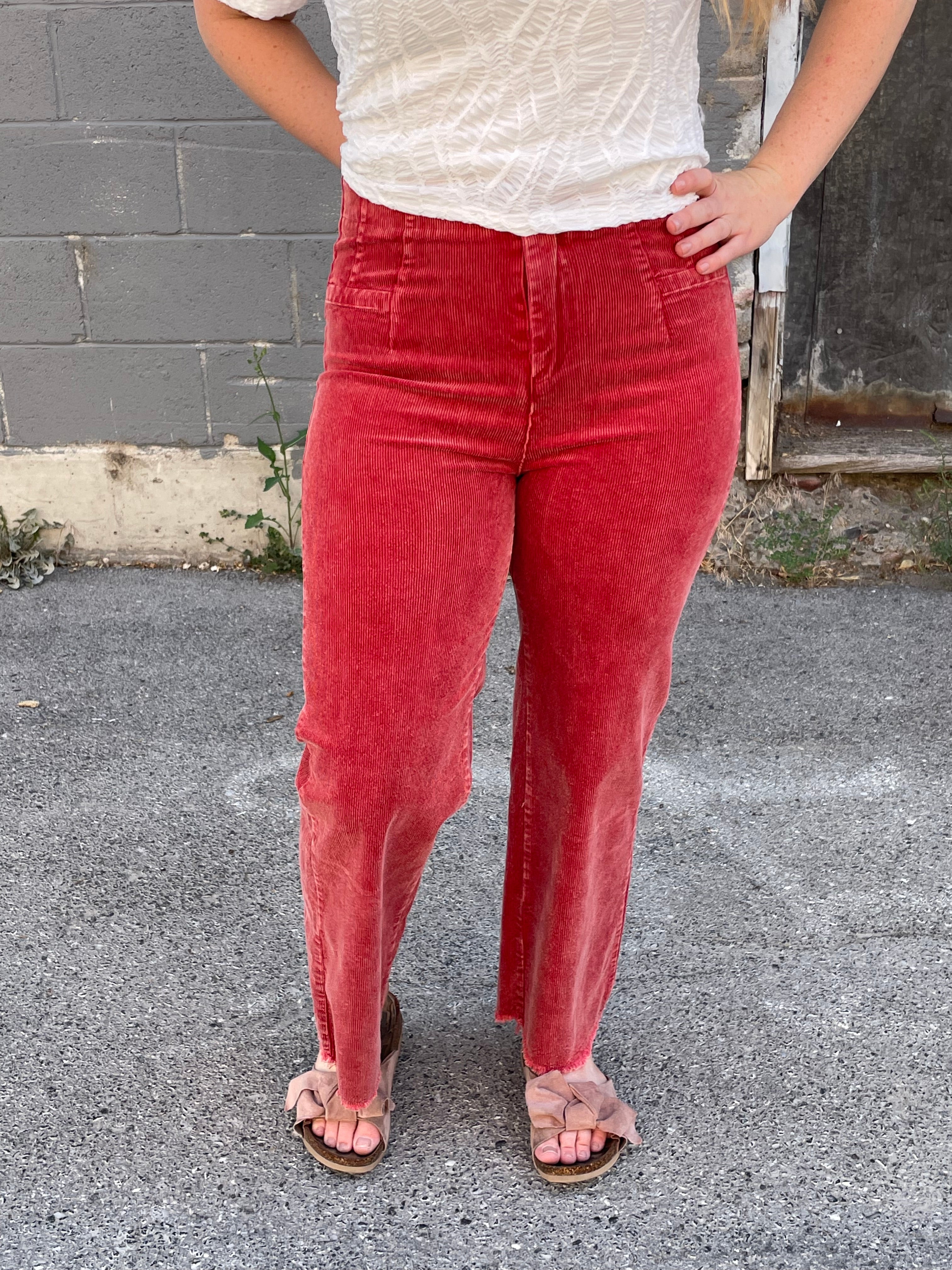 Stonewashed Stroll Corduroy Pants Casual Pants La Miel- Tilden Co.