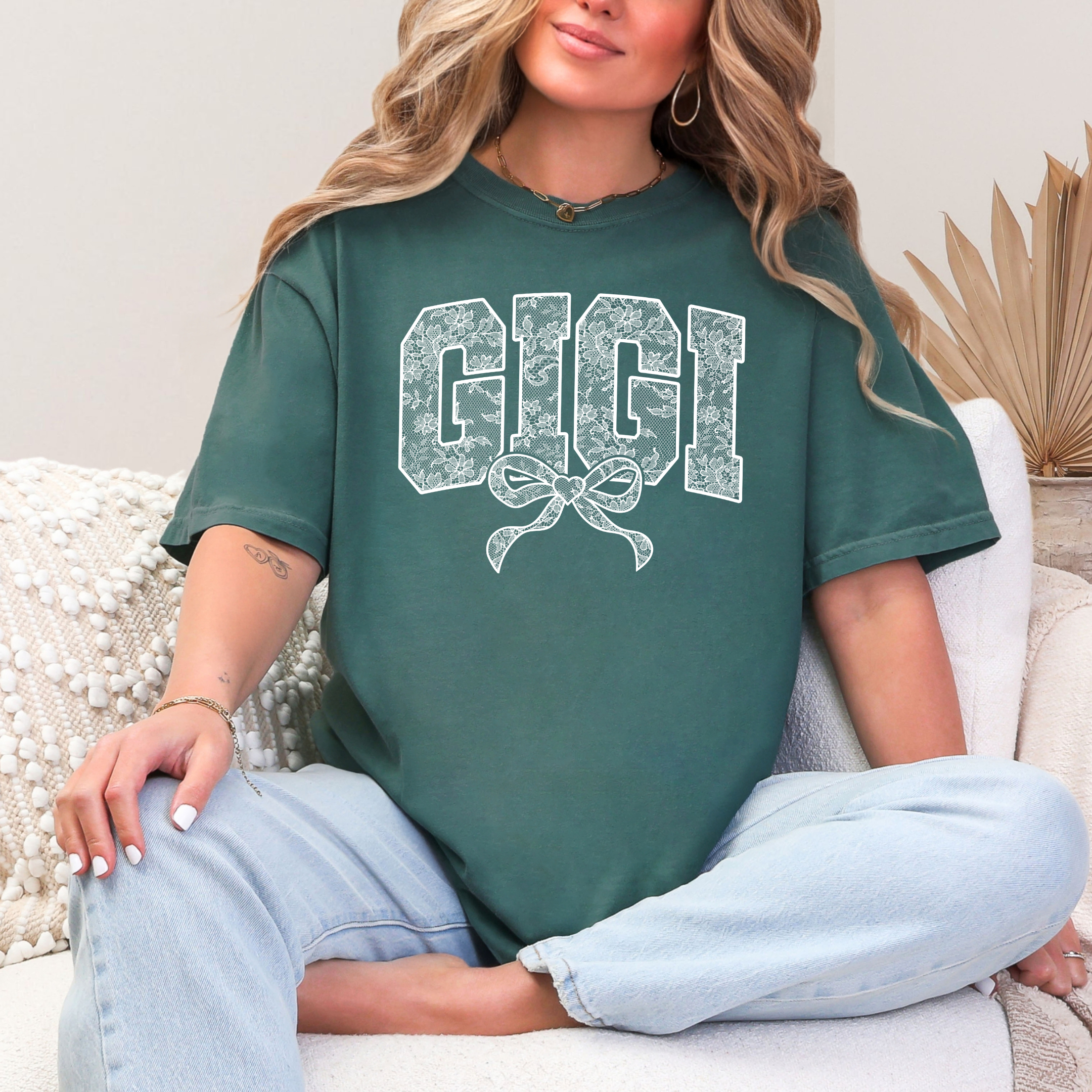 Lace Names Graphic Tee in Spruce T-Shirt Ave Shops- Tilden Co.
