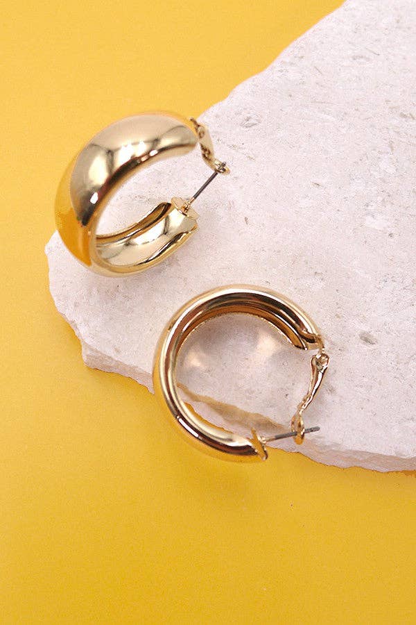 CHRISTMAS SHINY HOOP EARRINGS GOLD GOLD JOSSLYN by wall to wall- Tilden Co.
