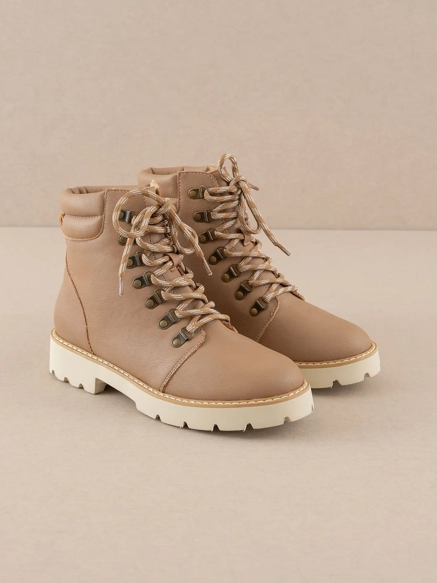 The Kinsley Latte Laced Up Bootie    Boots OASIS SOCIETY- Tilden Co.