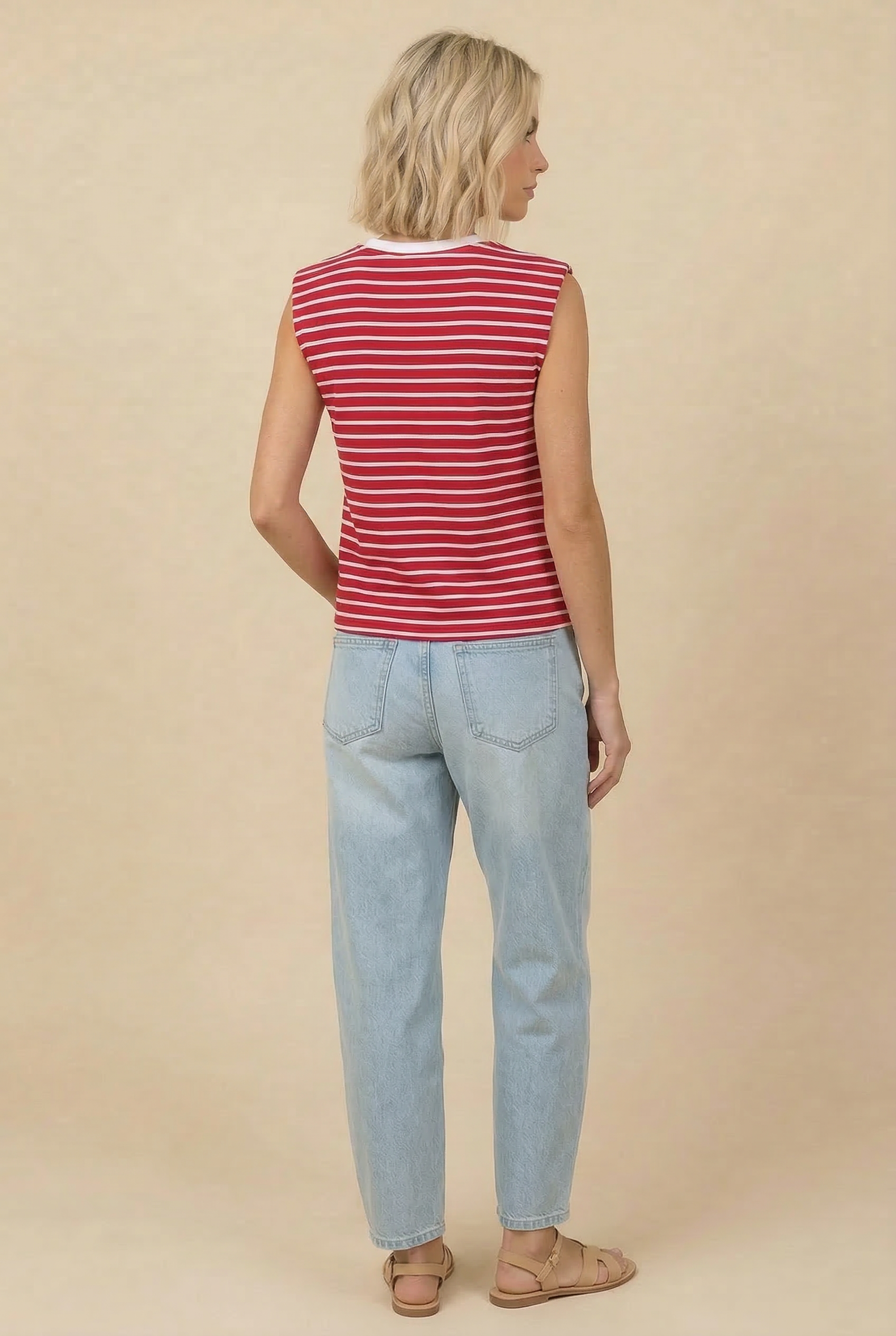 Red Striped Tank Tank Top BOMBOM- Tilden Co.